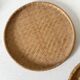 Round nesting trays in woven bamboo