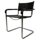 Set of 4 bauhaus cantilever chairs black leather and chrome design
