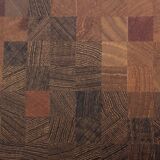 Large Scandinavian coffee table in standing wood marquetry