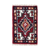 Vintage persian carpet hamadan handmade 40cm x 59cm 1970s