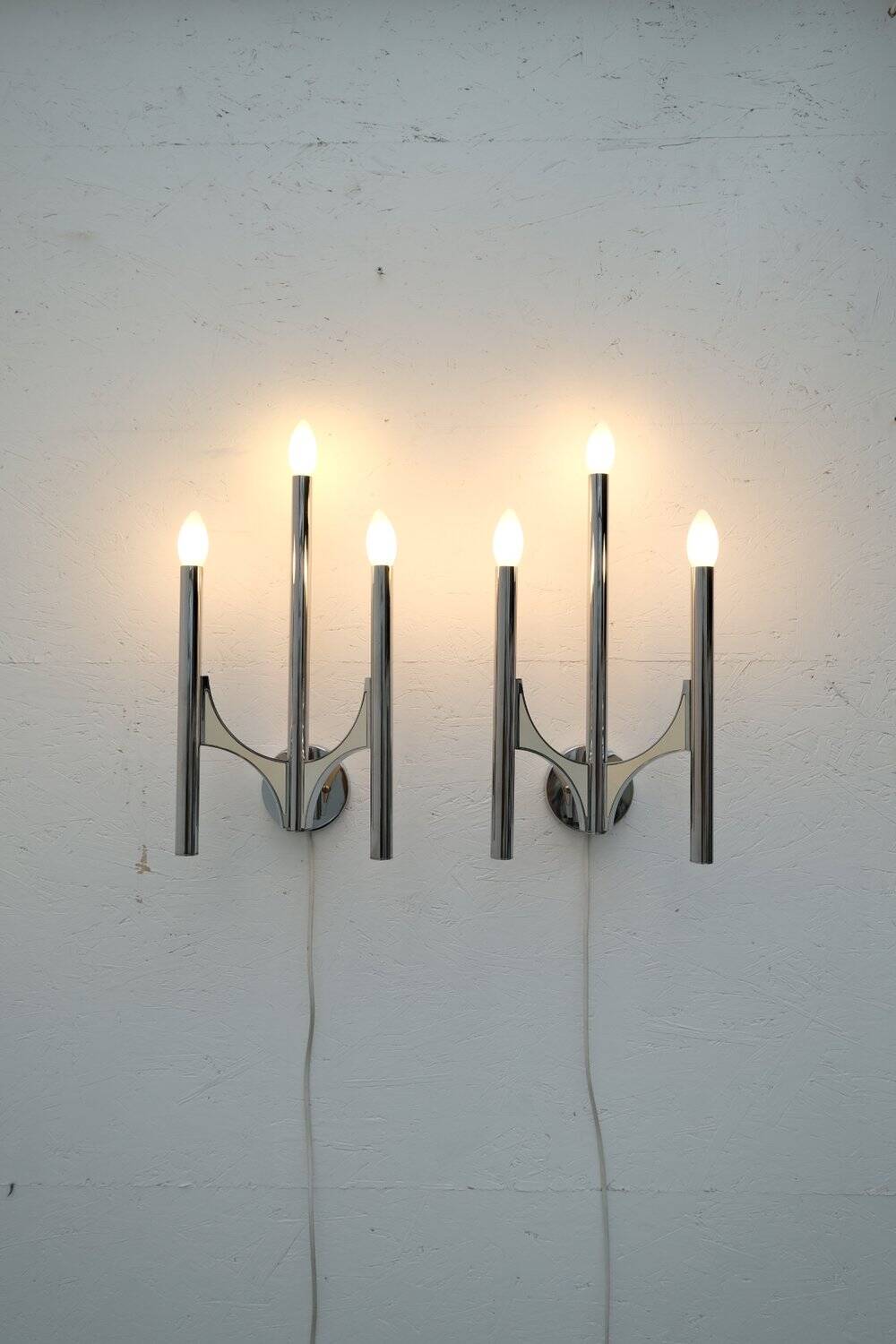 Paire d’appliques de Sciolari, italie 1970