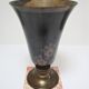 Lampe vasque art déco métal et marbre signée a.ducobu décor fleurs oiseau