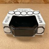 Old luminarc octime opaline noire ashtray made in france vintage