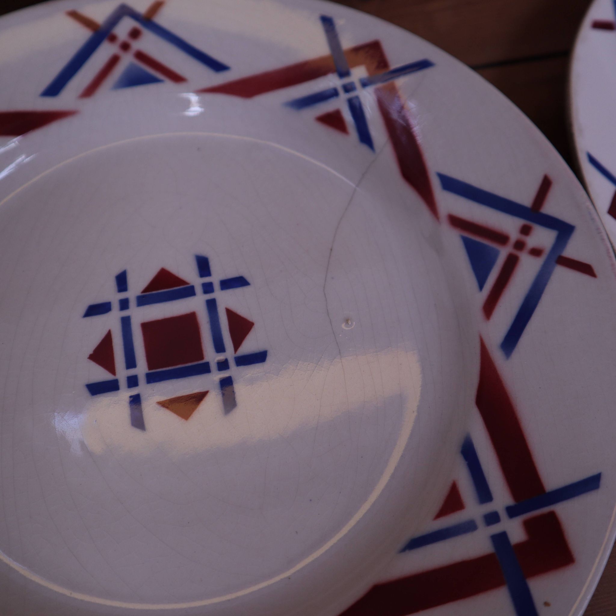 8 Assiettes plates Moulin des Loups Hamage, modèle Ustaritz