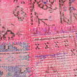 7x10 distressed pink turkish rug 300x208cm