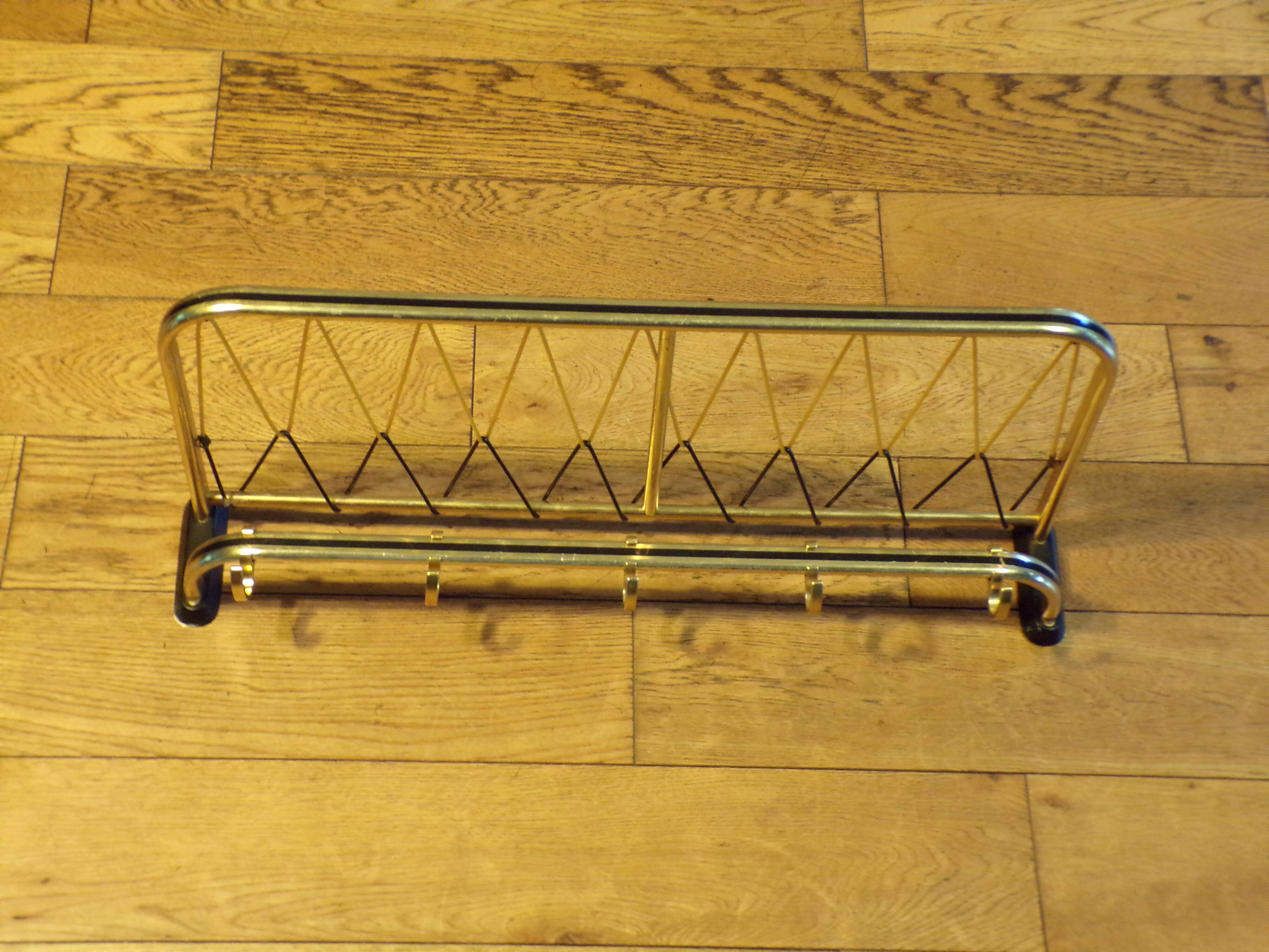 Train luggage rack style coat rack