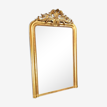 Miroir ancien 163x101 doré a la feuille