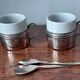 Vintage espresso cups. Porcelain and removable metal stand.