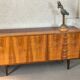 Violetta sideboard/chest of drawers in walnut and mahogany, Piotrkowskie Fabryki Mebli, Poland, 1960.