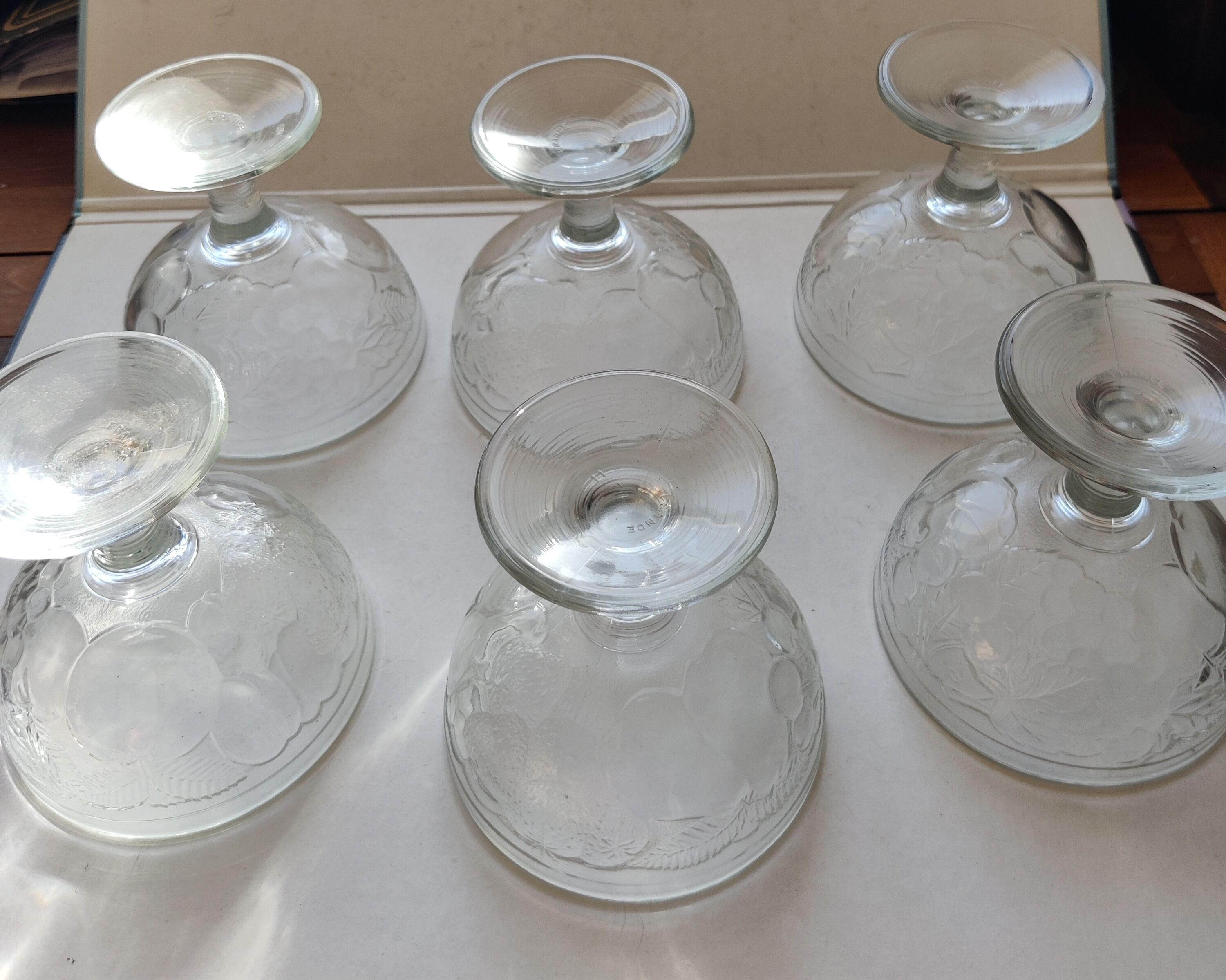 set of 6 thick glass ice cups decor vintage fruits