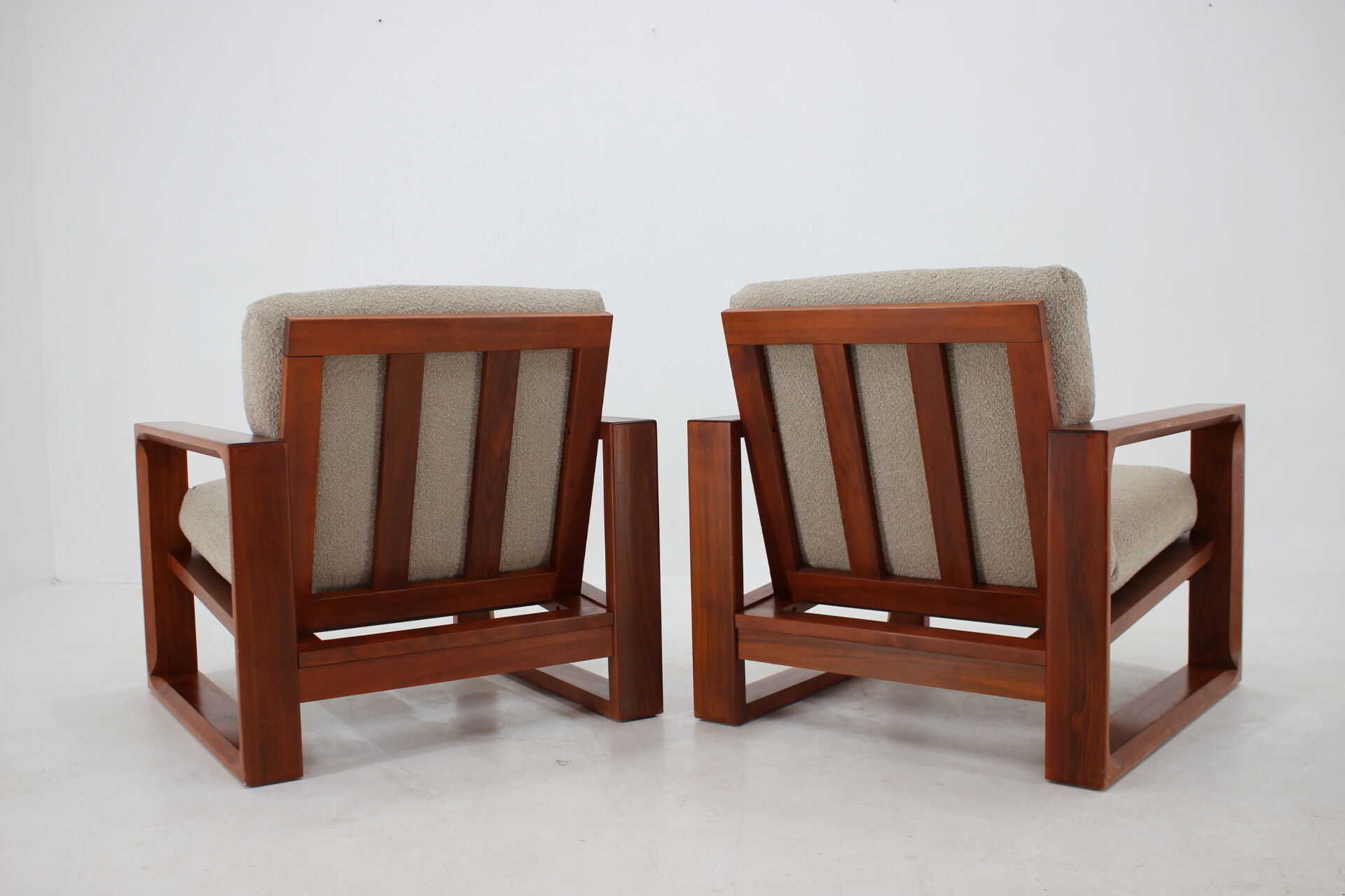 1960s Miroslav Navratil Pair of  Armchairs in Bouclé Upholstery