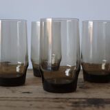 4 vintage smoked glasses 70s