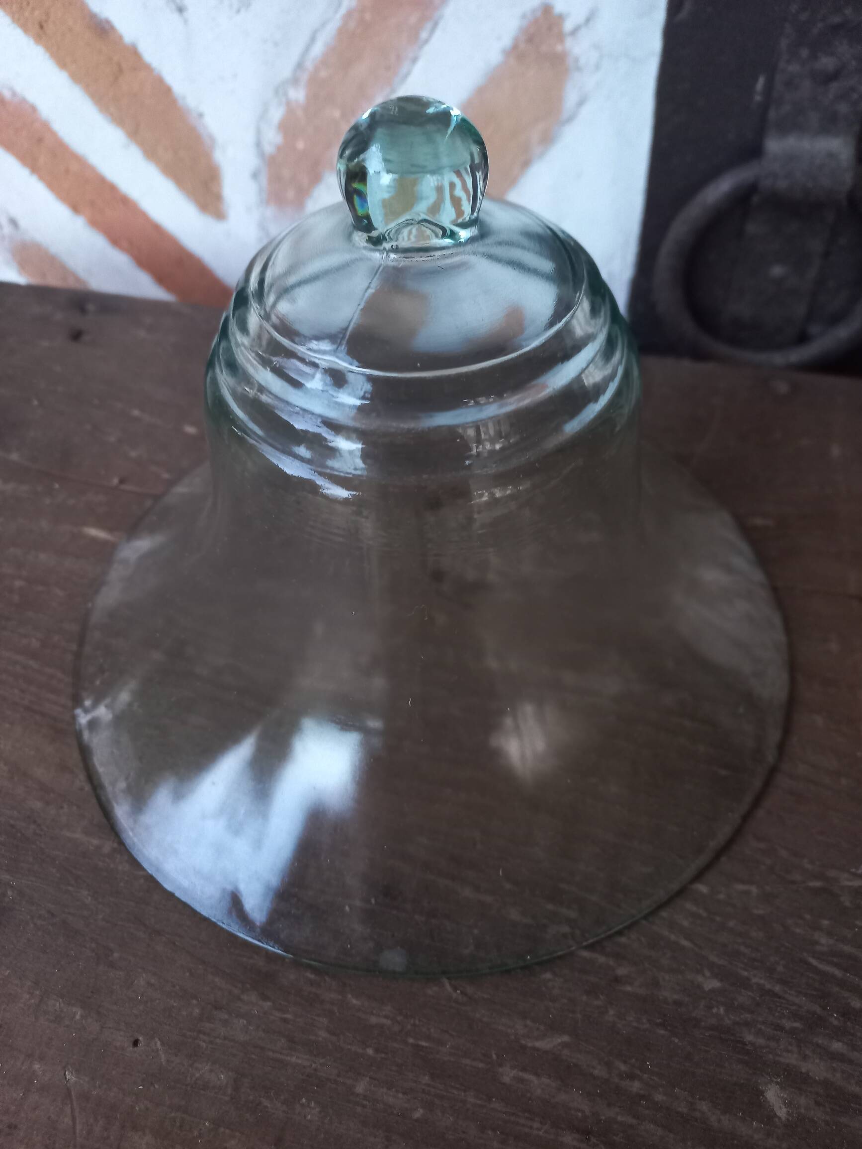 Cloche verre vert céladon