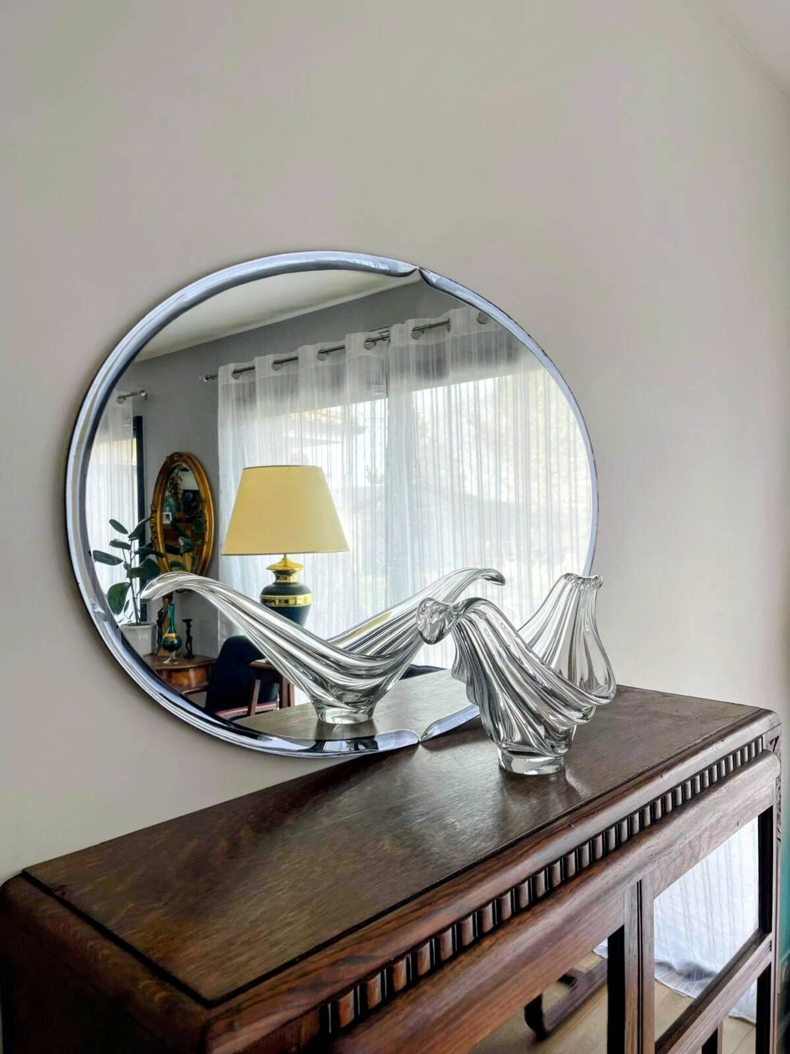 Vintage wall mirror by Metalvetro for Galvorame – Italy 1966 – 89x59cm