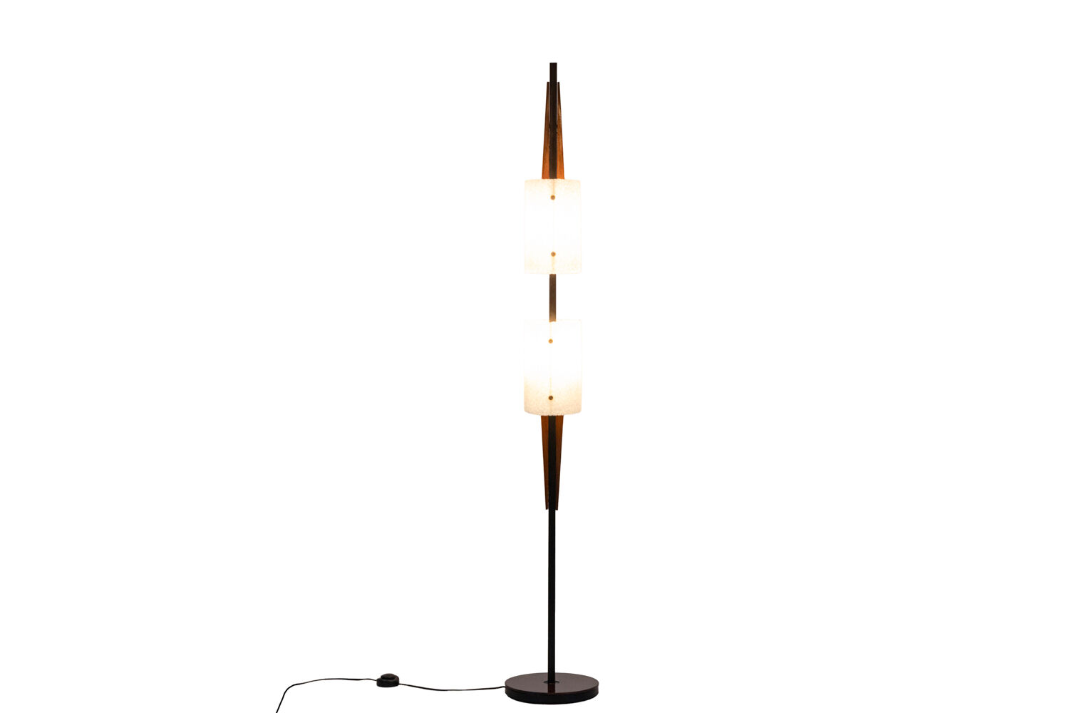 Granite resin and wood lamppost, 1950s