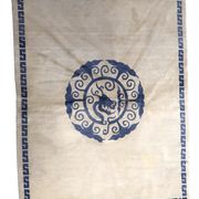 Vintage handmade 4.8' x 6.1' (147 cm x 187 cm) Tibetan Khaden rug from the 1970s