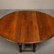 Antique English oval Gateleg Table in solid Oak, Late 19th Century
