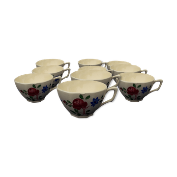 10 cups Digoin Sarreguemines model 9183 67 diam 8 cm