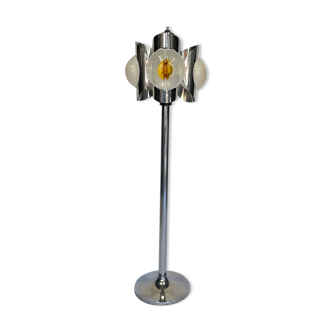 Chrome floor lamp 3 blown globes in murano glass