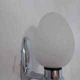 Pair of opaline chrome wall lights from the 70s.