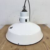 Industrial White Enamel Factory Pendant Lamp from Abolite, 1960s