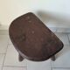 Antique tripod milking stool in solid wood – rustic & patina