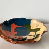 Abstract glazed ceramic fruit bowl / bowl / fruit basket