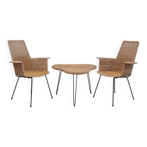 chaises en rotin vintage