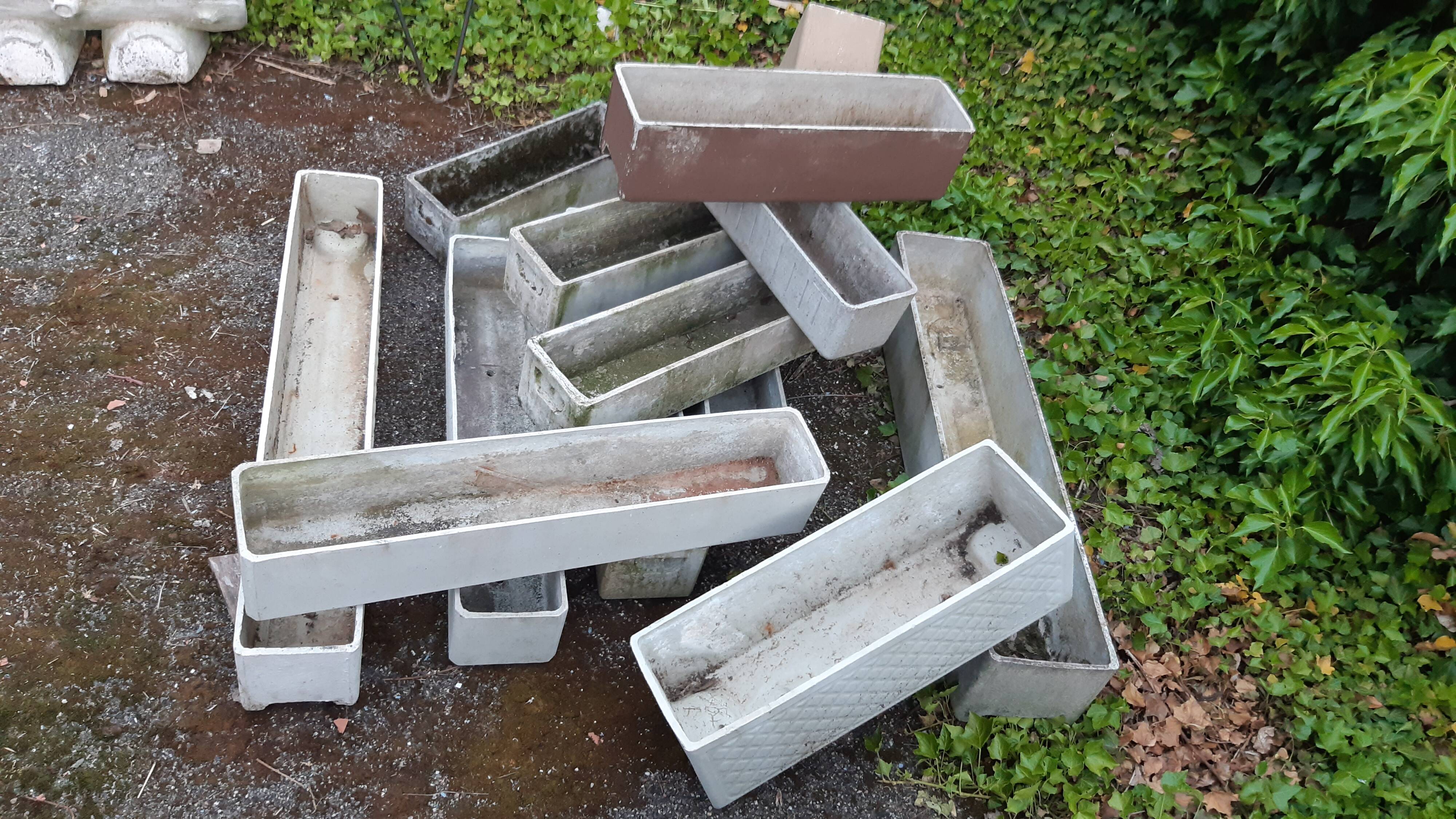 Set of 13 Eternit planters