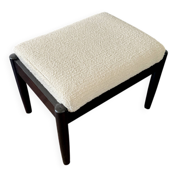 Repose pieds scandinave vintage tissu bouclette