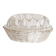 Bohemian crystal flower pick, oval, silver metal