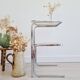 Side table - chrome and smoked glass table - vintage design
