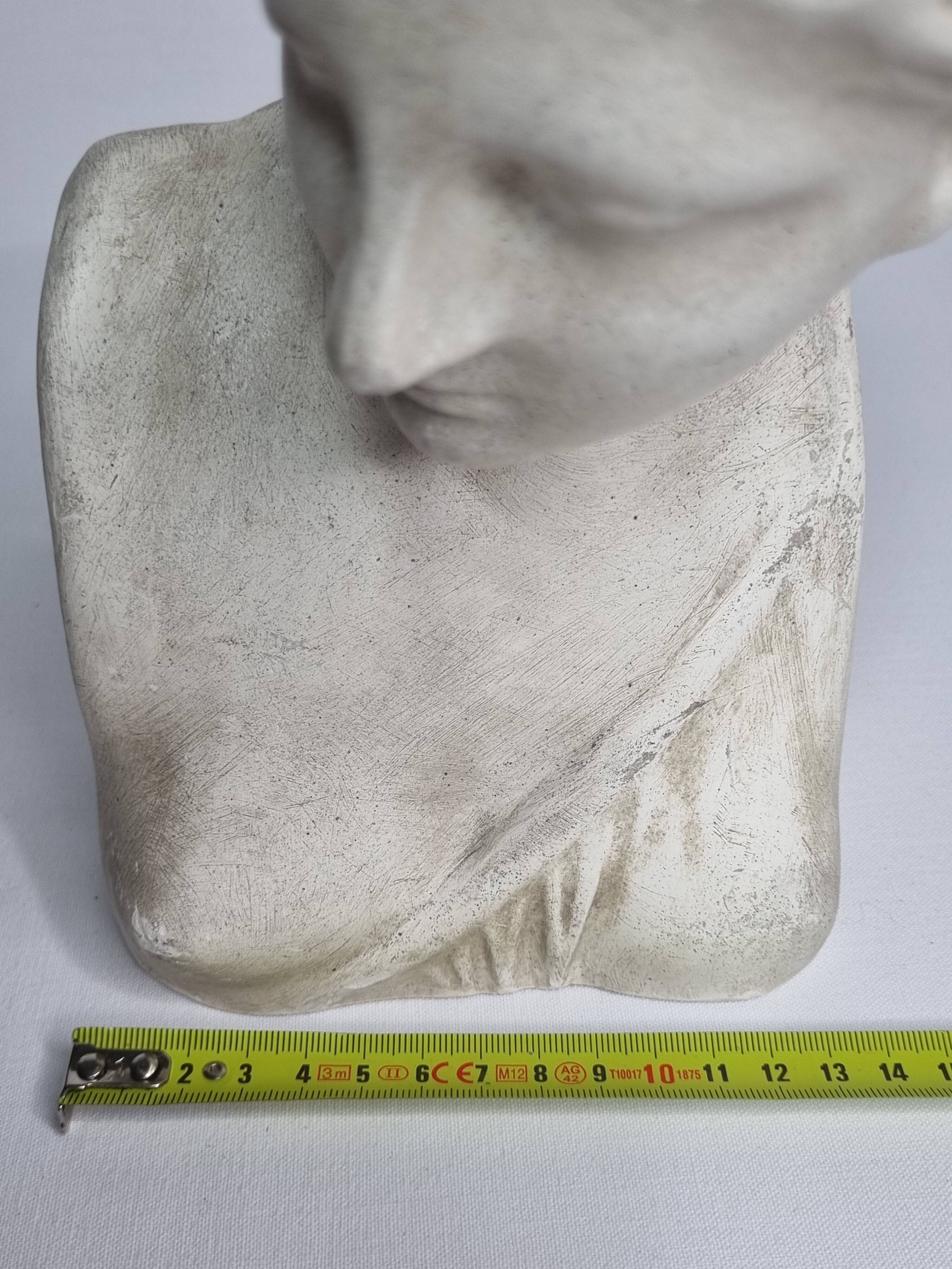 Antique goddess bust in patinated plaster, old, 27 cm