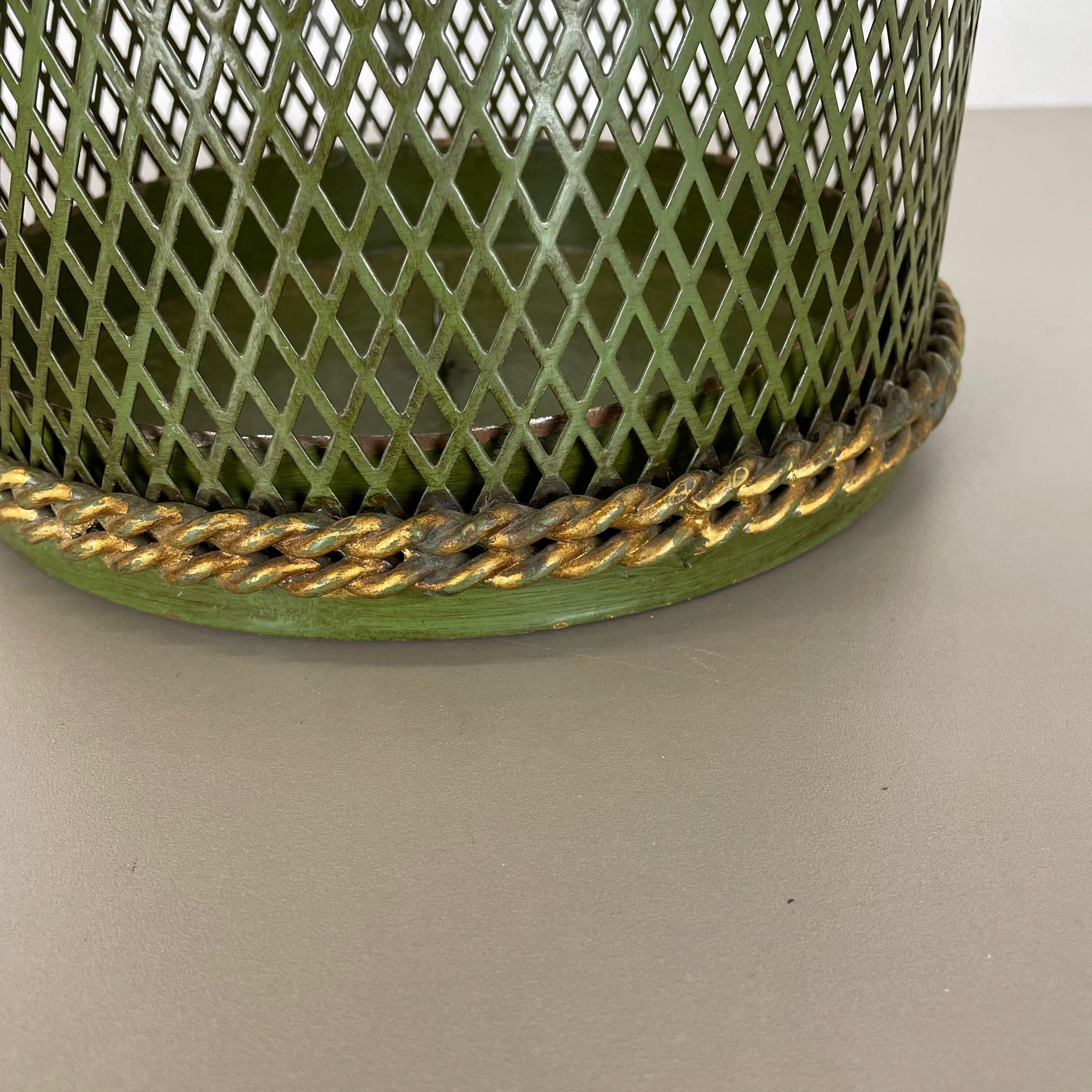 Hollywood Regency Gilded Metal Umbrella Stand by Li Puma, Firenze, Italy, 1950s