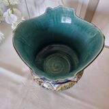 Antique ceramic macetero Barbotines Onnaing Siglo XIX Art Nouveau