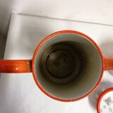 Old Vintage Orange Enameled Coffee Pot