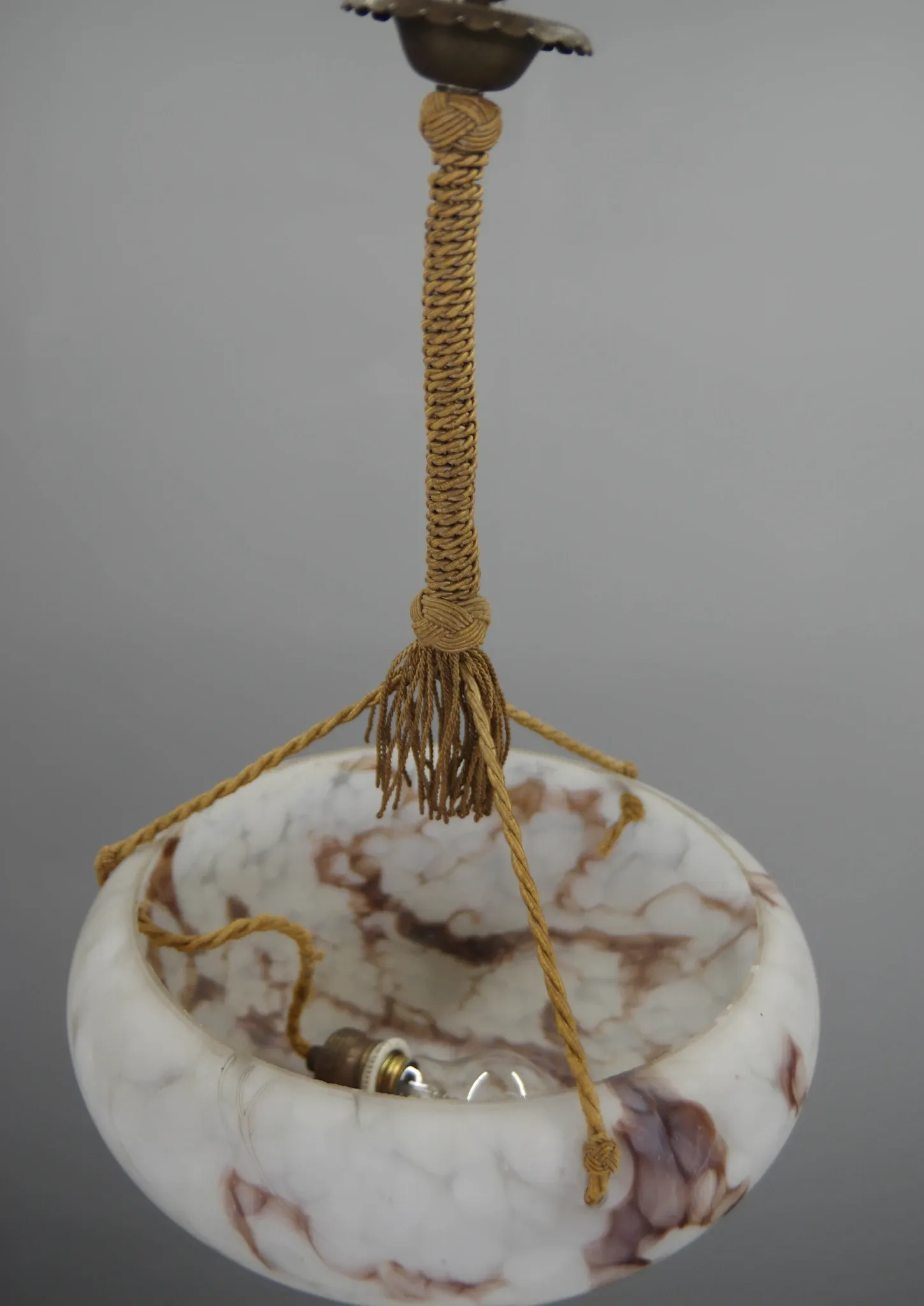 Art Nouveau Glass Pendant, Czechoslovakia, 1920s