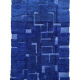 Large new blue Moroccan wool rug, 200x300 cm