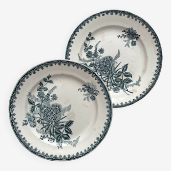 2 iron clay dessert plates “Margot” Ste Amandinoise