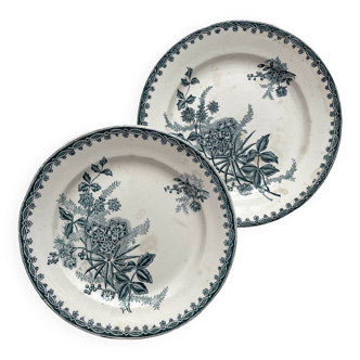 2 iron clay dessert plates “Margot” Ste Amandinoise