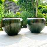 Pair of flowerpots by j massier in vallauris
