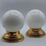 Pair of white opaline sconces