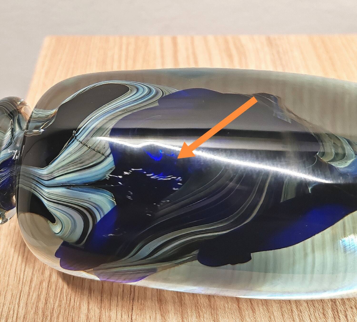 Murano type blue glass vase