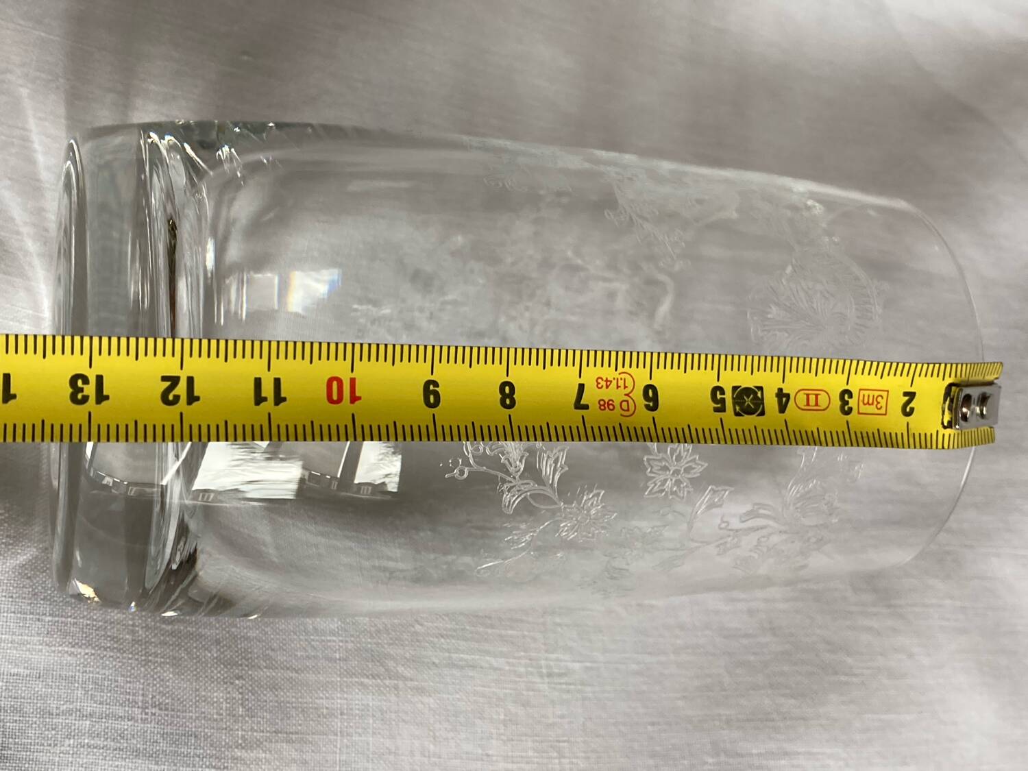 Engraved crystal tall glasses