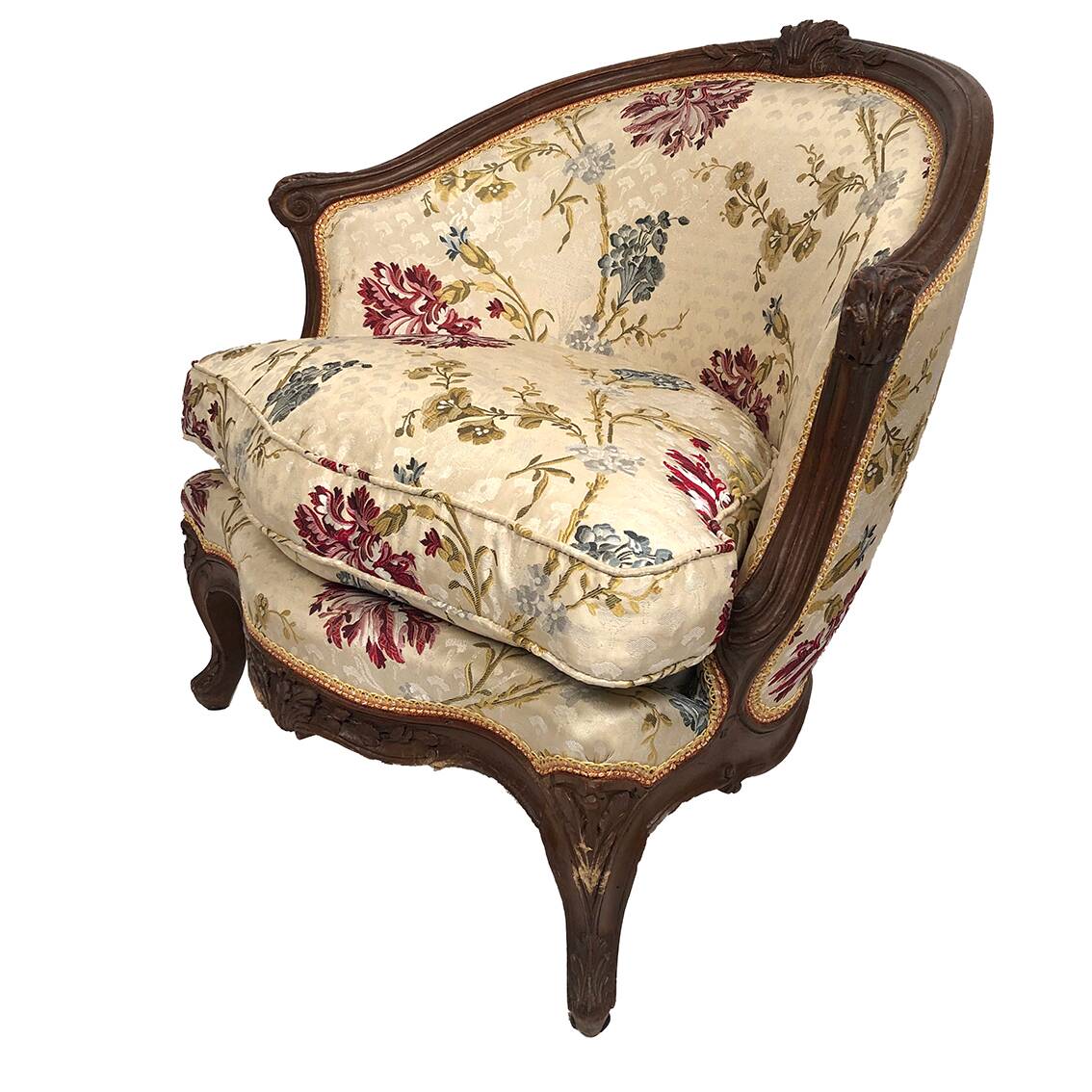 Corner armchair in carved beech, stamped jean avisse, 18th century