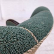 1960s, Danish armchair, green and beige furniture wool.