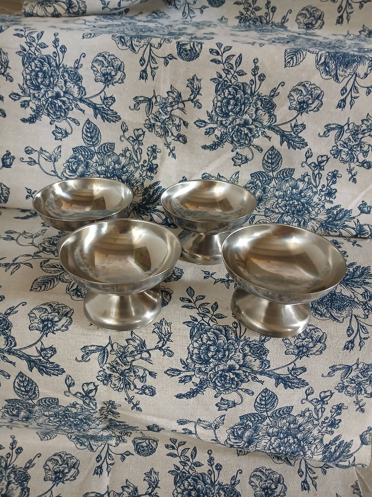 4 antique ice cream bowls