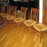 Suite of 6 chairs directoire walnut