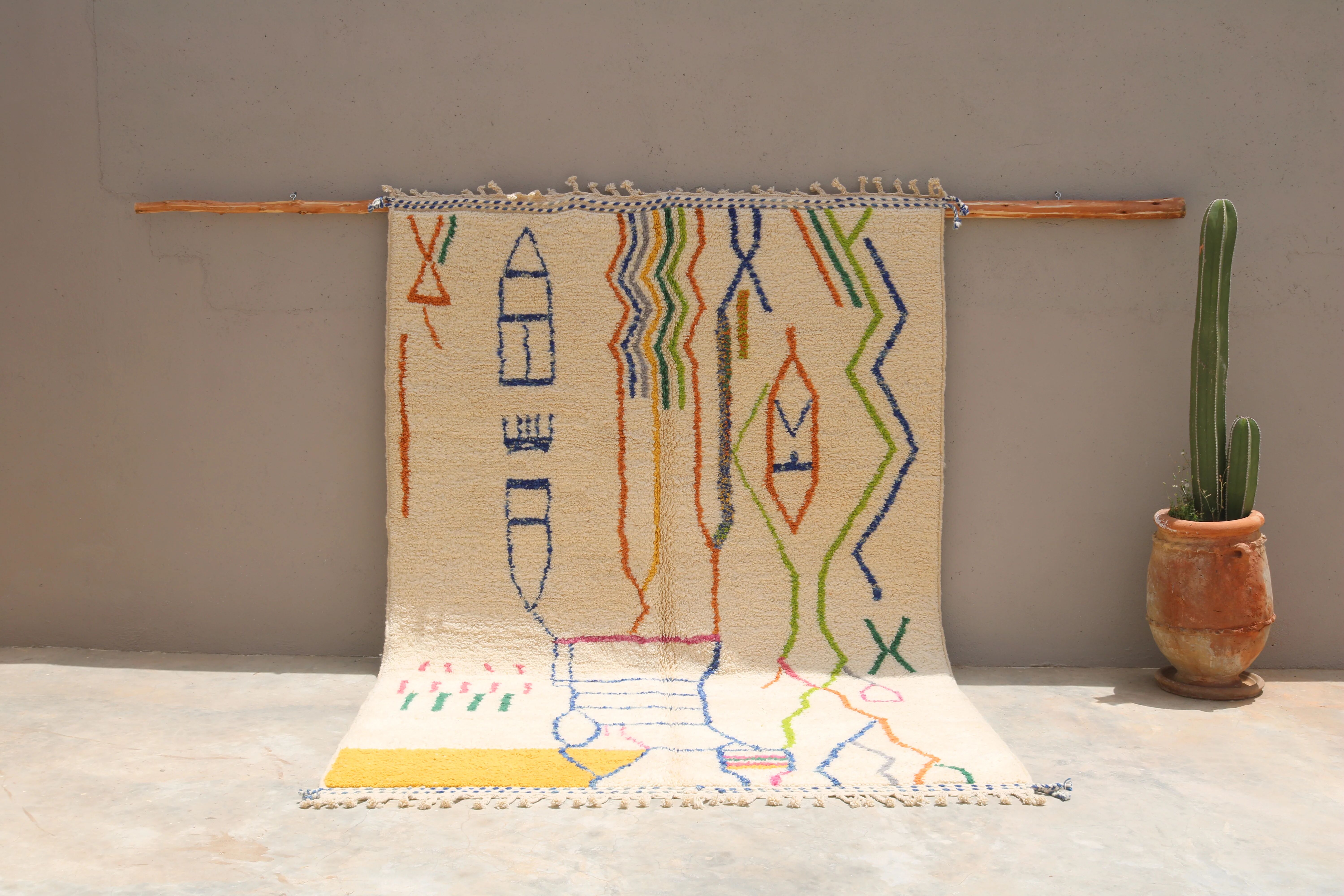 Large handmade colourful rug, 305 x 205 cm - G1082