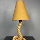 Midcentury French brutalist rope table lamp in the style of Audoux & Minet